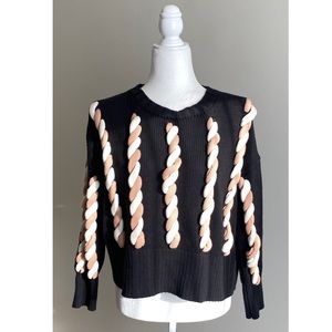 FEW MODA New York Braided Textured Sweater (Size S)